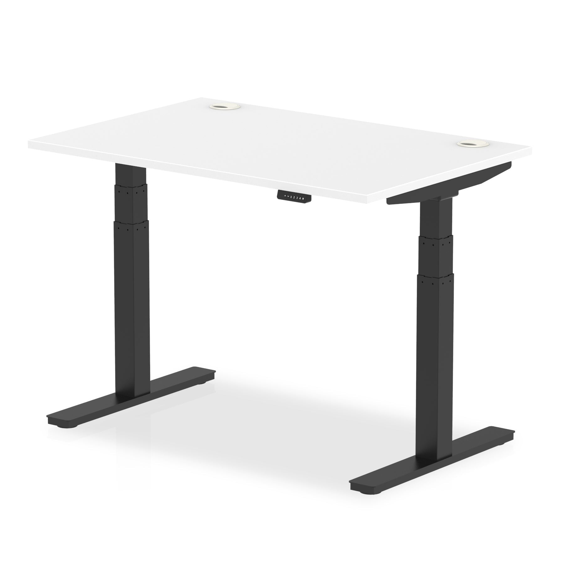 Office furniture air-height-adjustable-desk-with-cable-ports Dynamic  White 120 Wide