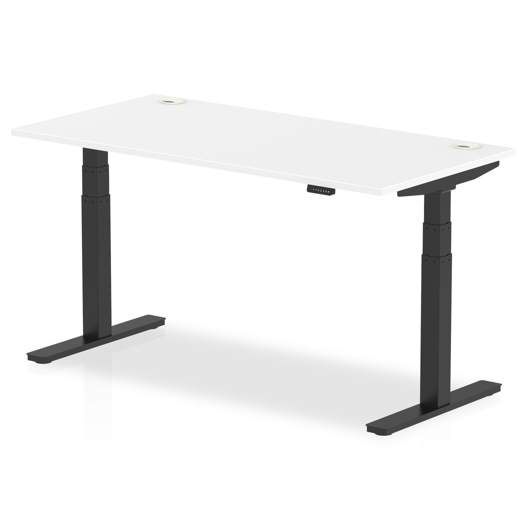 Office furniture air-height-adjustable-desk-with-cable-ports Dynamic  Beech 180 Wide