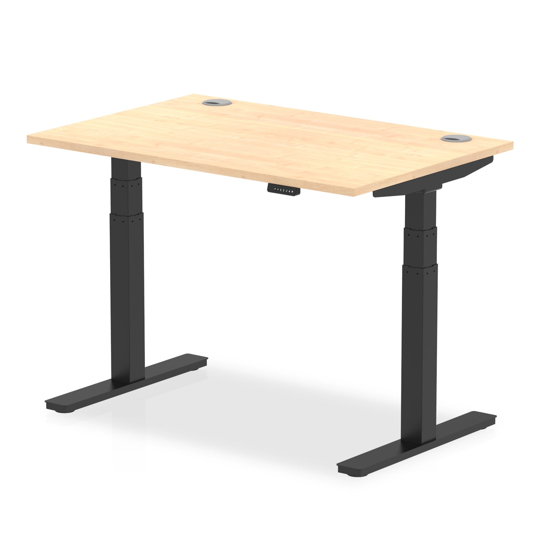 Office furniture air-height-adjustable-desk-with-cable-ports Dynamic  Maple 120 Wide
