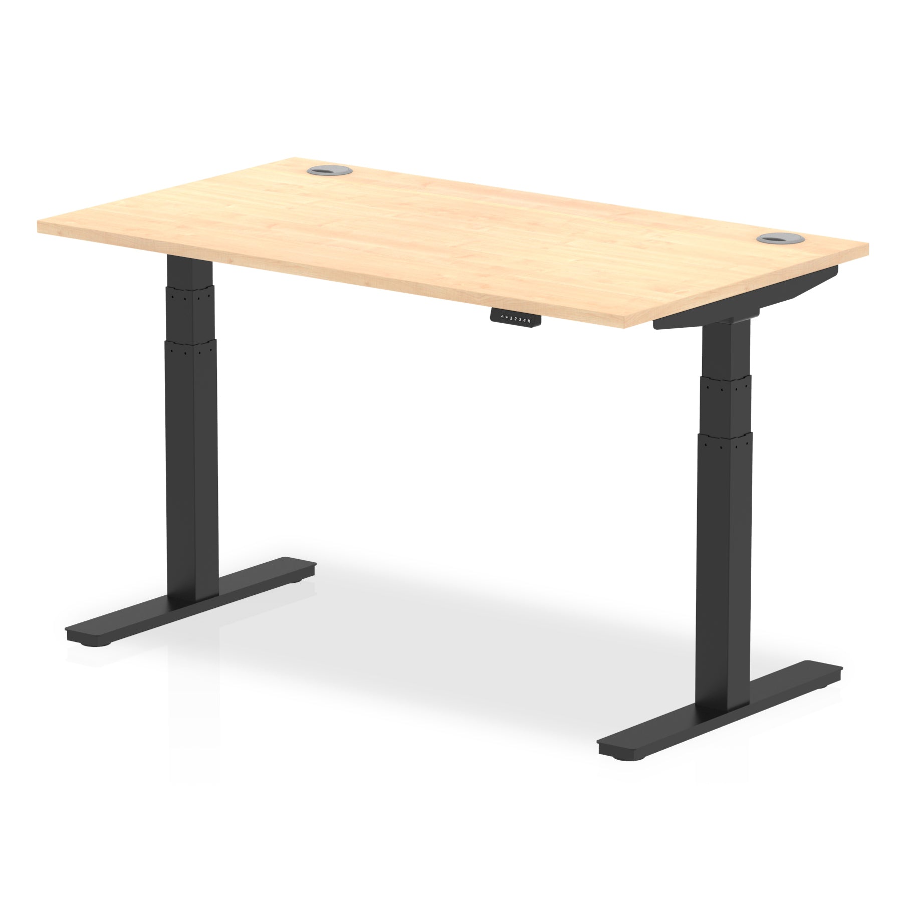Office furniture air-height-adjustable-desk-with-cable-ports Dynamic  Maple 140 Wide