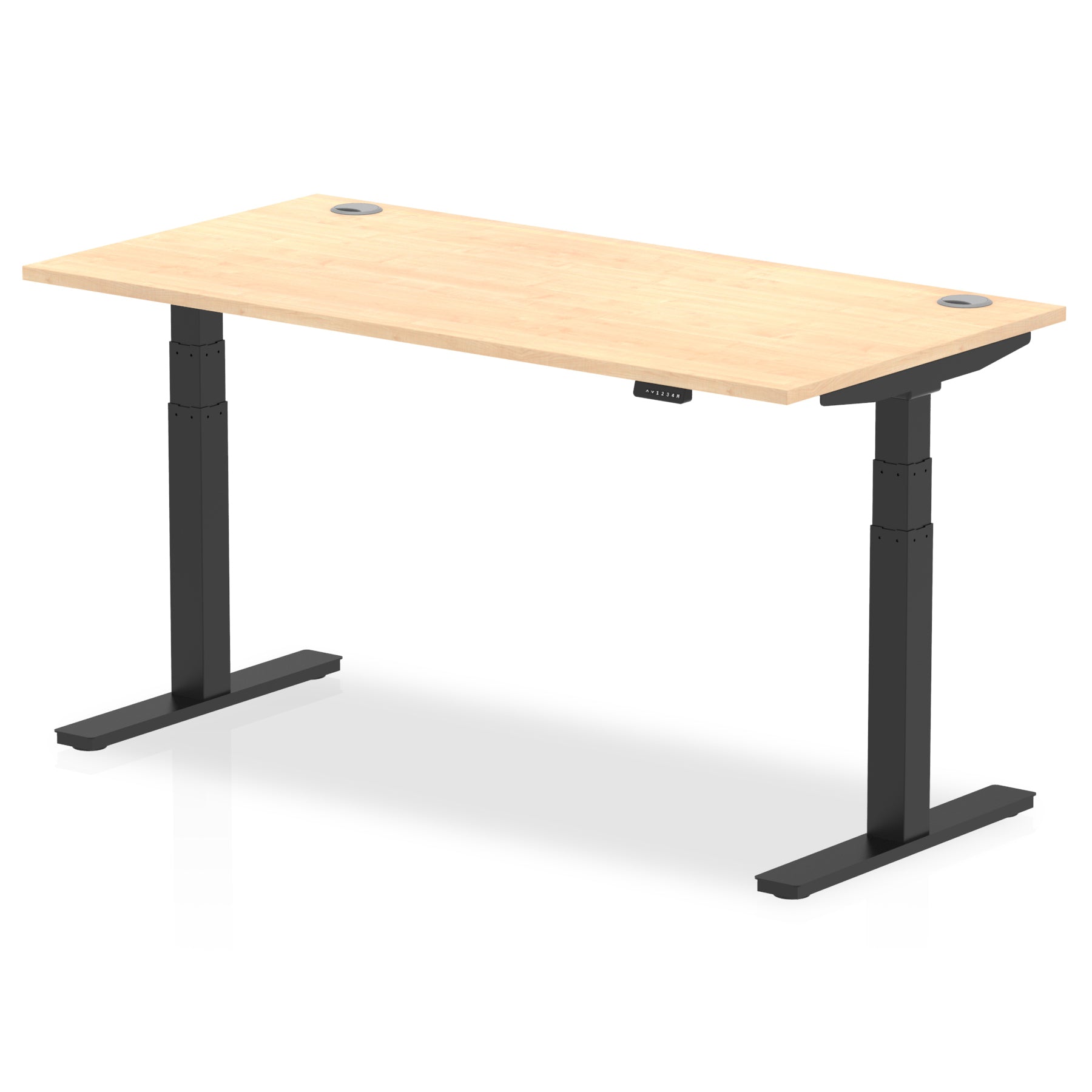 Office furniture air-height-adjustable-desk-with-cable-ports Dynamic  Oak 160 Wide