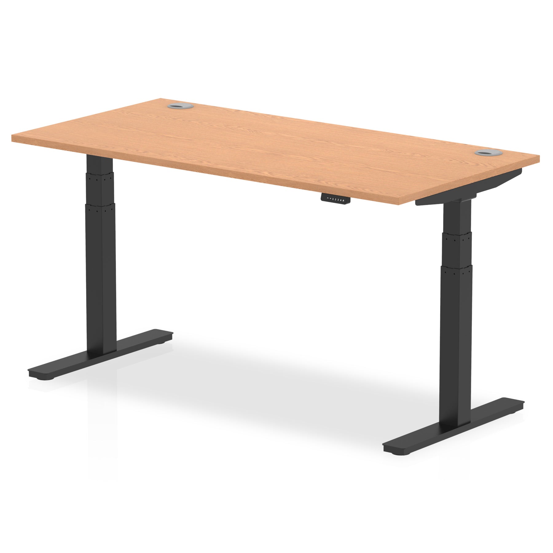 Office furniture air-height-adjustable-desk-with-cable-ports Dynamic  Walnut 160 Wide