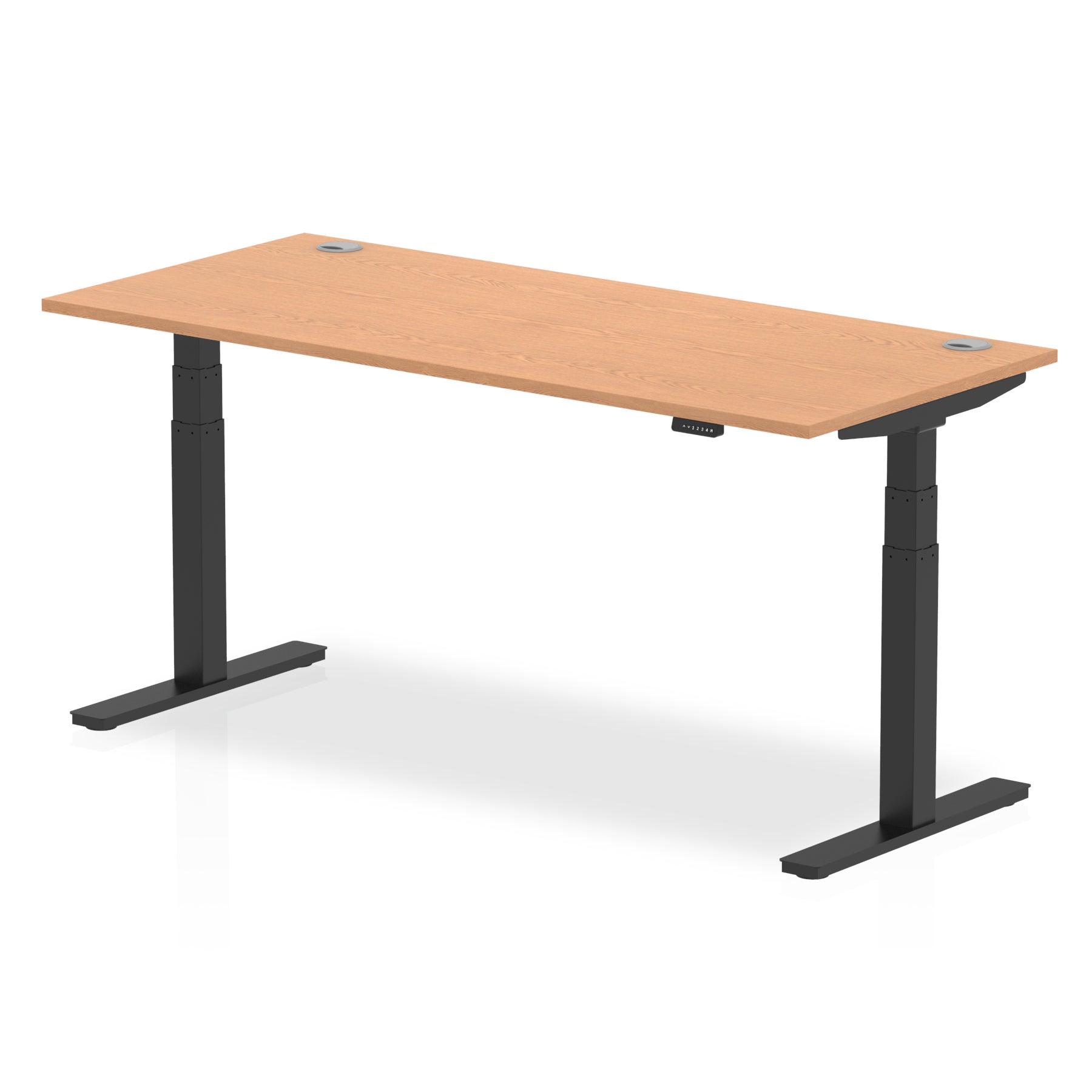 Office furniture air-height-adjustable-desk-with-cable-ports Dynamic  Walnut 180 Wide
