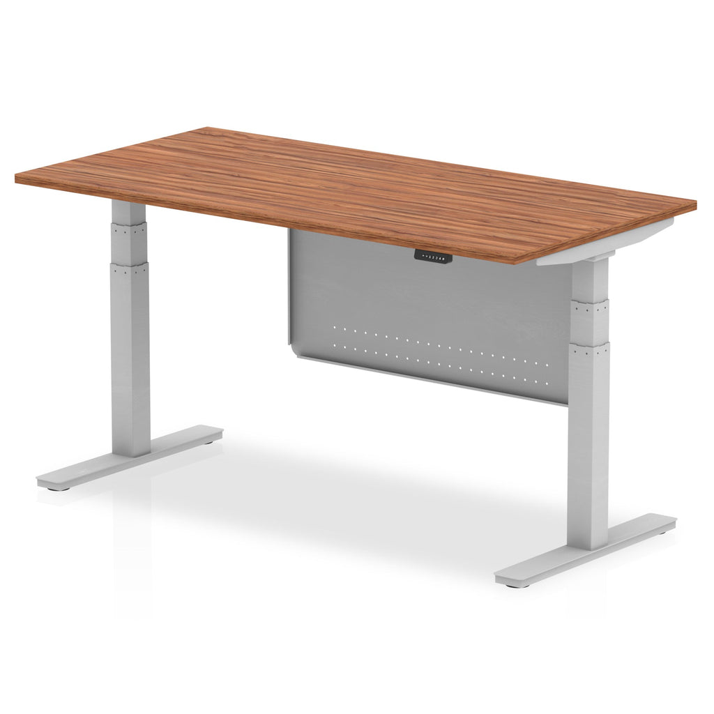 Office furniture air-height-adjustable-desk-with-steel-modesty-panel Dynamic  160 Colour Oak 