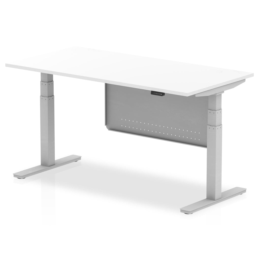 Office furniture air-height-adjustable-desk-with-steel-modesty-panel Dynamic  160 Colour Beech 