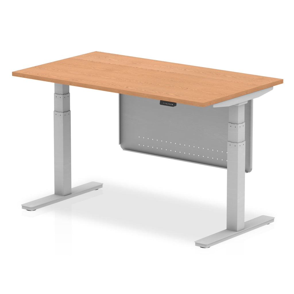 Office furniture air-height-adjustable-desk-with-steel-modesty-panel Dynamic  140 Colour Maple 