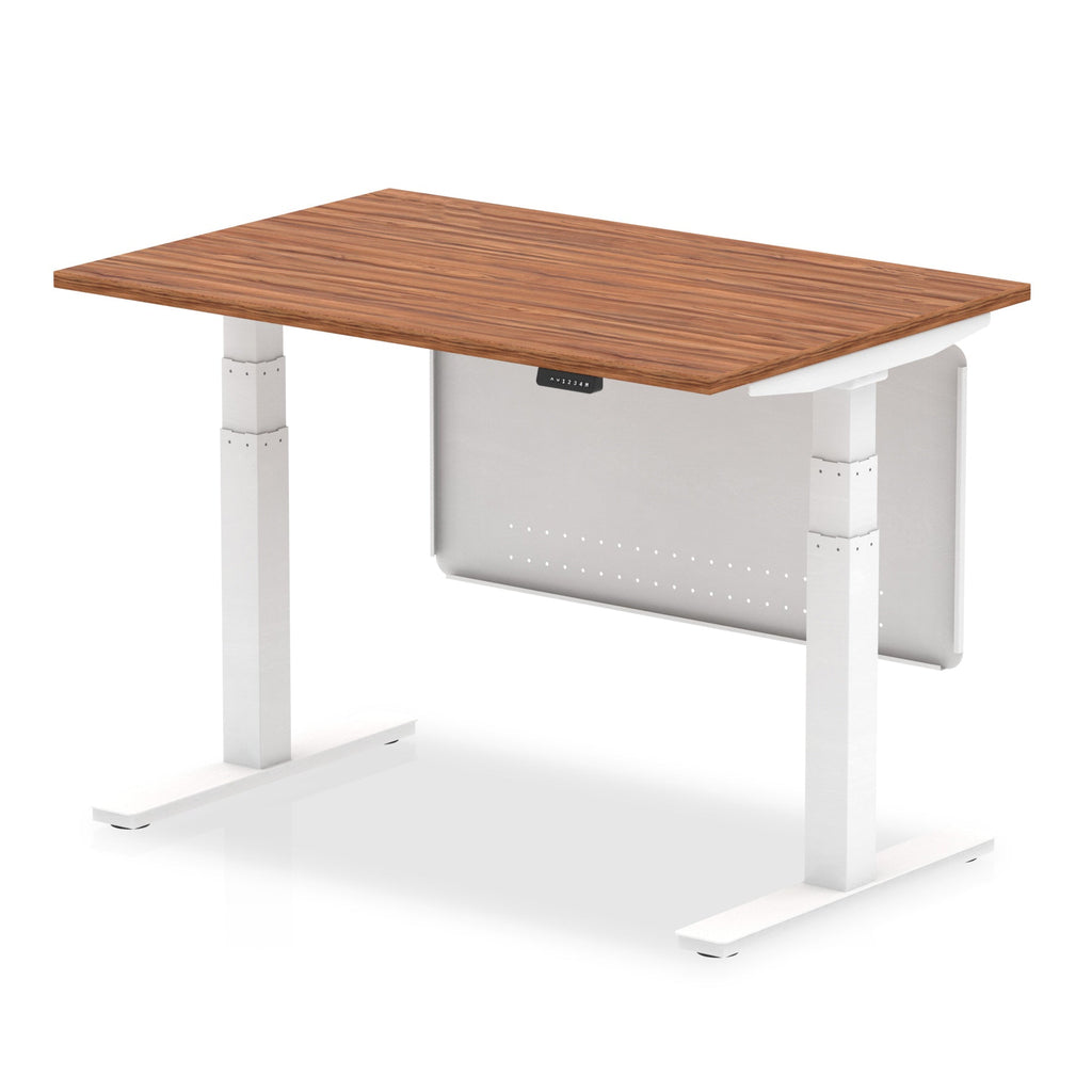 Office furniture air-height-adjustable-desk-with-steel-modesty-panel Dynamic  140 Colour Grey Oak 