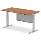 Office furniture air-height-adjustable-desk-with-cable-ports-with-steel-modesty-panel Dynamic  160 Colour Oak 