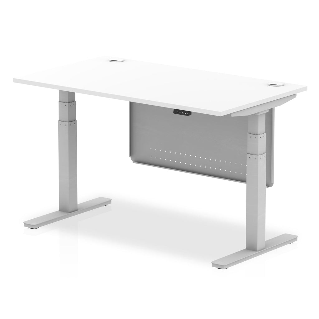Office furniture air-height-adjustable-desk-with-cable-ports-with-steel-modesty-panel Dynamic  140 Colour Beech 