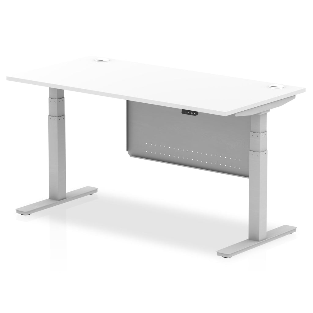 Office furniture air-height-adjustable-desk-with-cable-ports-with-steel-modesty-panel Dynamic  160 Colour Beech 