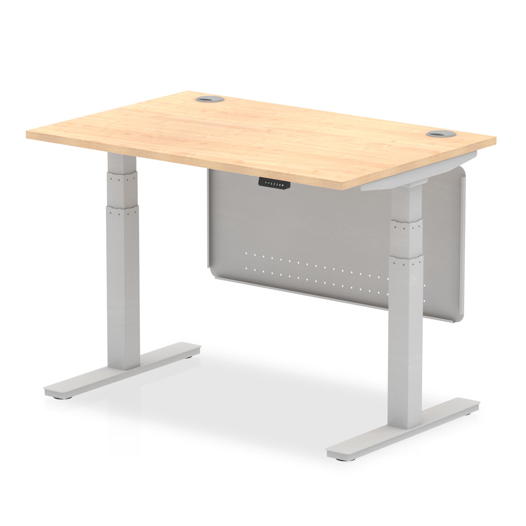 Office furniture air-height-adjustable-desk-with-cable-ports-with-steel-modesty-panel Dynamic  120 Colour White 