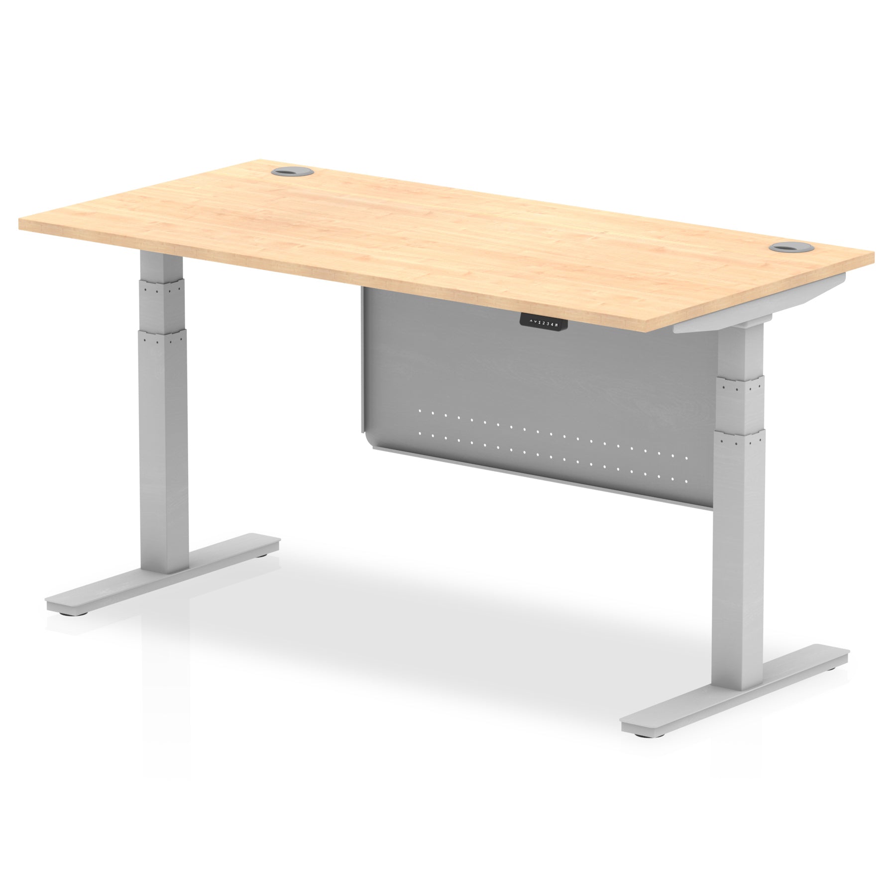 Office furniture air-height-adjustable-desk-with-cable-ports-with-steel-modesty-panel Dynamic  160 Colour White 