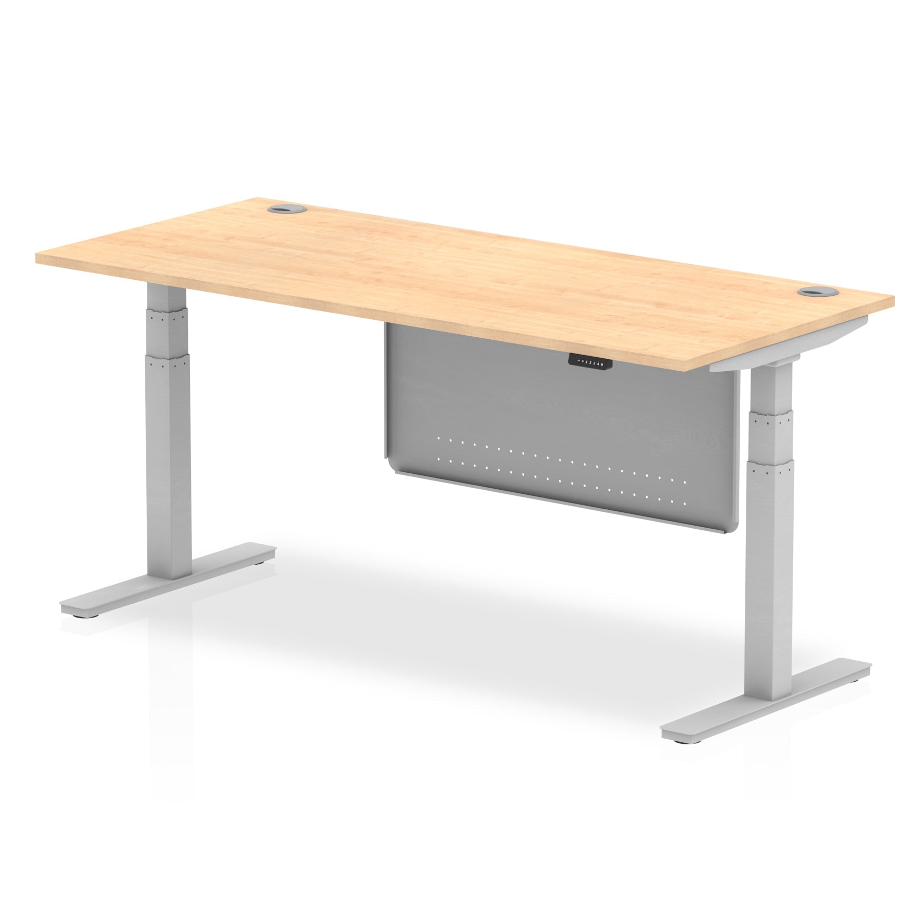 Office furniture air-height-adjustable-desk-with-cable-ports-with-steel-modesty-panel Dynamic  180 Colour White 