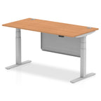 Office furniture air-height-adjustable-desk-with-cable-ports-with-steel-modesty-panel Dynamic  160 Colour Maple 