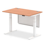Office furniture air-height-adjustable-desk-with-cable-ports-with-steel-modesty-panel Dynamic  120 Colour Walnut 