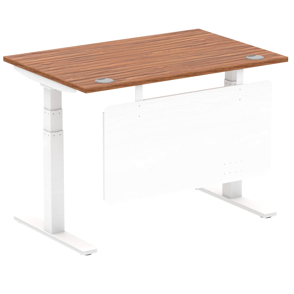 Office furniture air-height-adjustable-desk-with-steel-modesty-panel Dynamic  140 Colour Grey Oak 