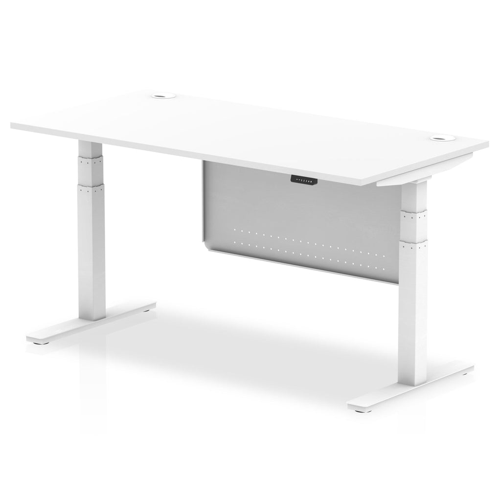 Office furniture air-height-adjustable-desk-with-steel-modesty-panel Dynamic  140 Colour Beech 