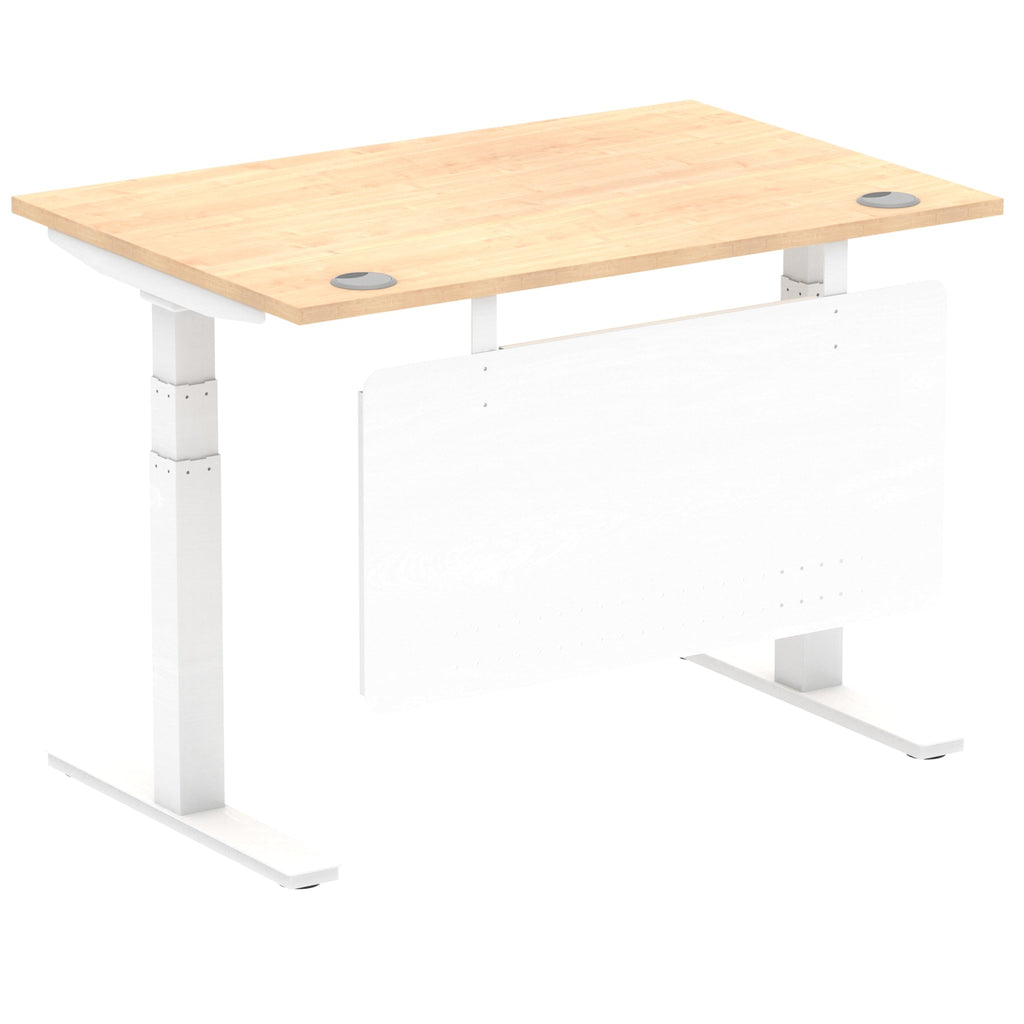 Office furniture air-height-adjustable-desk-with-steel-modesty-panel Dynamic  140 Colour Maple 
