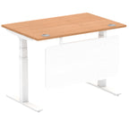 Office furniture air-height-adjustable-desk-with-steel-modesty-panel Dynamic  160 Colour Oak 