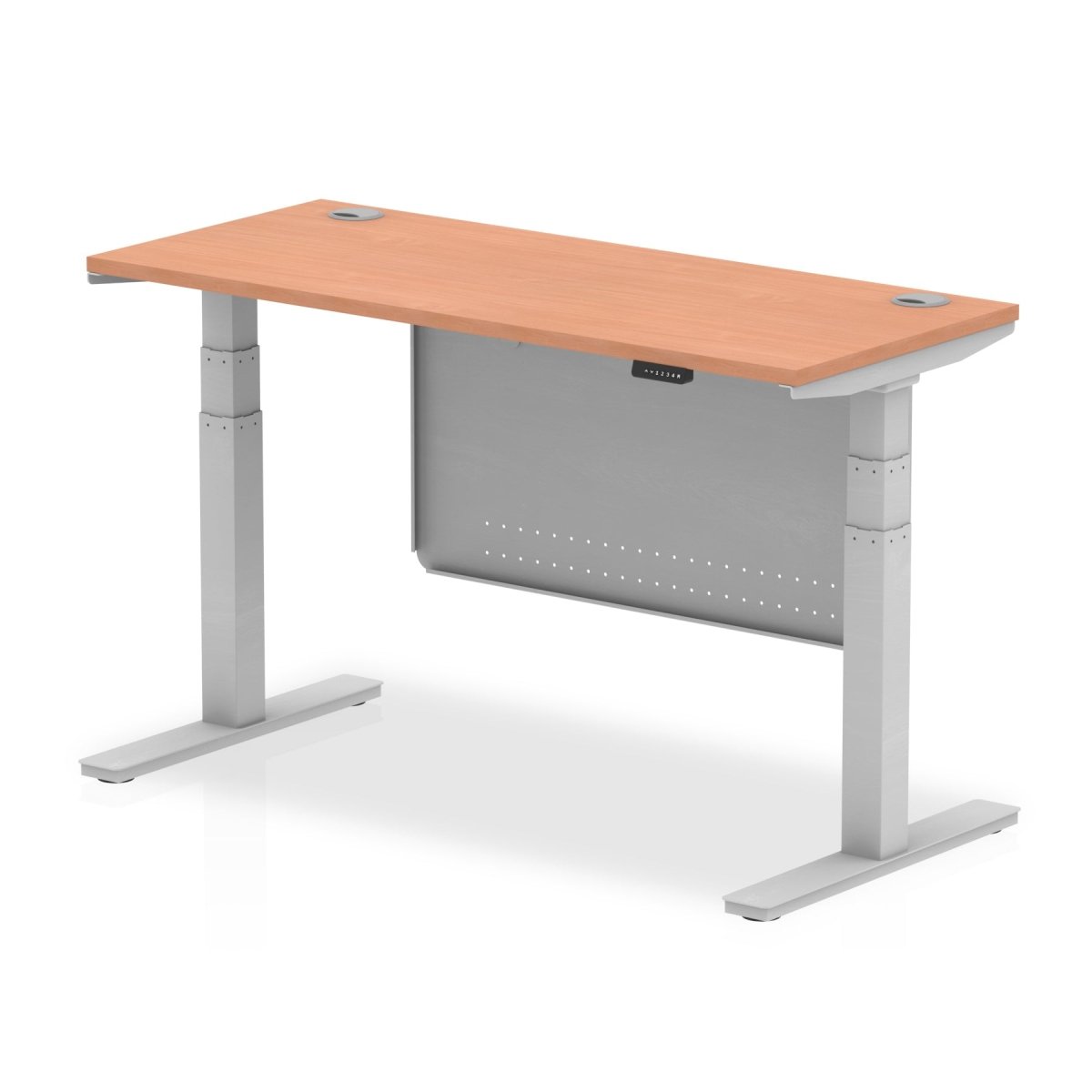 air-slimline-height-adjustable-desk-with-cable-ports-with-steel-modesty-panel Dynamic  140 Colour Beech 