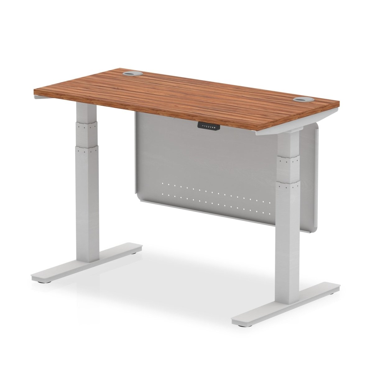 Office furniture air-slimline-height-adjustable-desk-with-cable-ports-with-steel-modesty-panel Dynamic  120 Colour Oak 