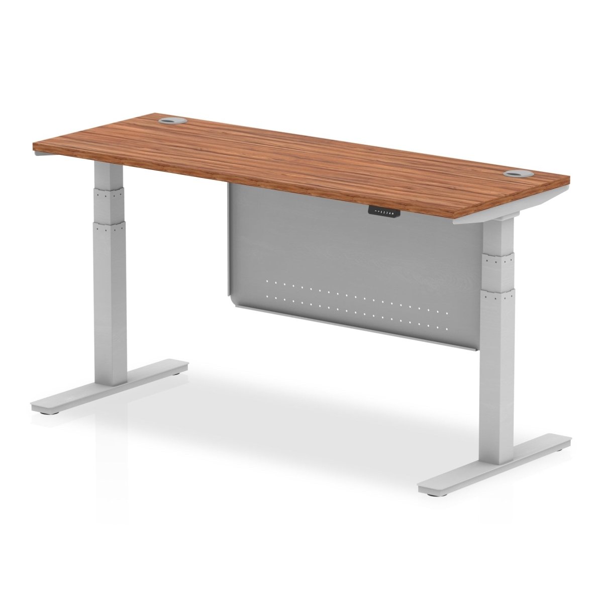 Office furniture air-slimline-height-adjustable-desk-with-cable-ports-with-steel-modesty-panel Dynamic  160 Colour Oak 