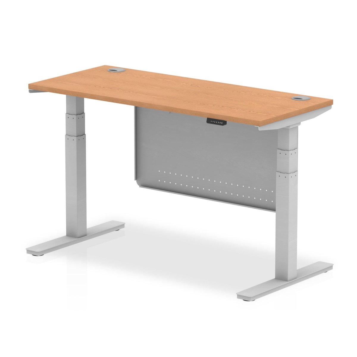 air-slimline-height-adjustable-desk-with-cable-ports-with-steel-modesty-panel Dynamic  140 Colour Maple 