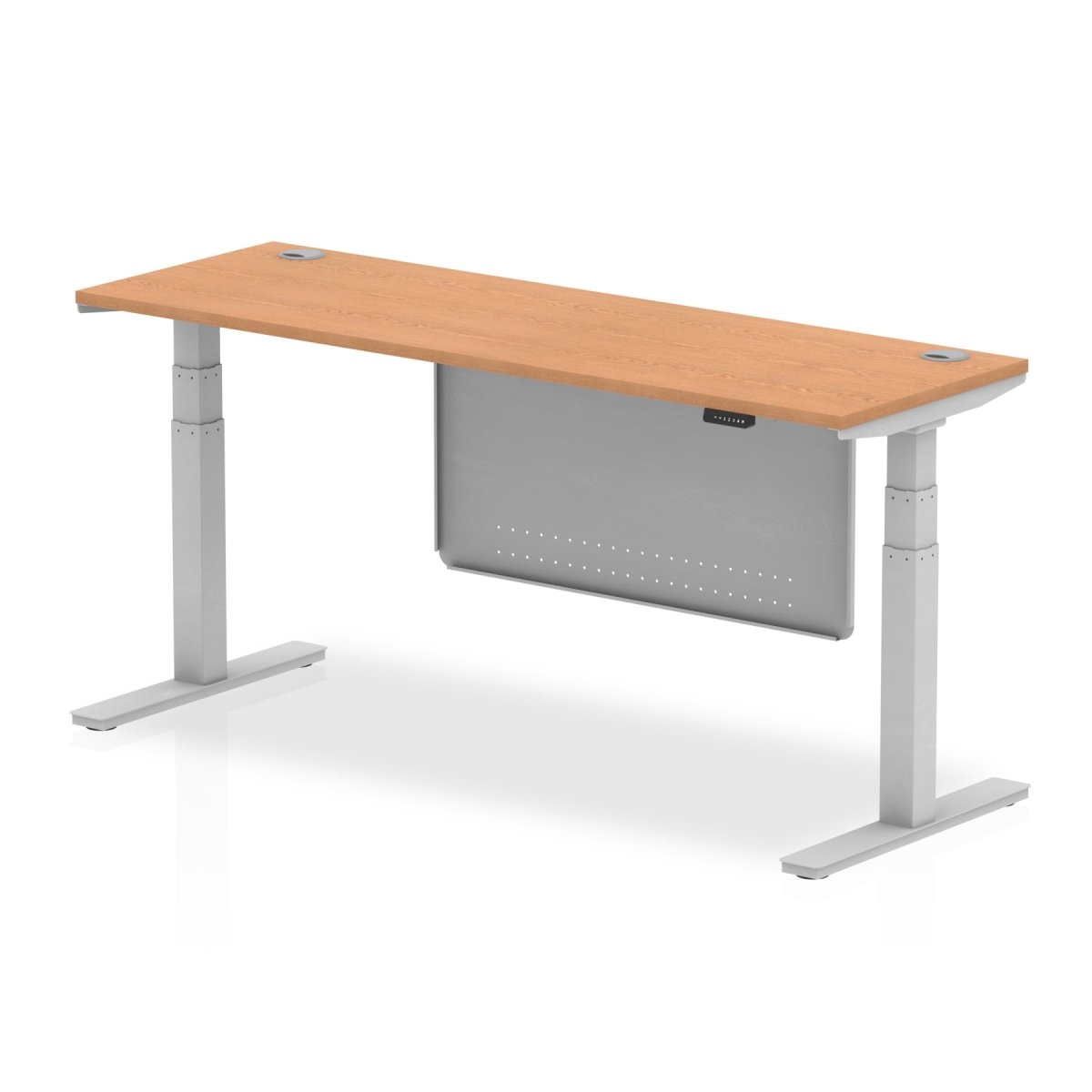 air-slimline-height-adjustable-desk-with-cable-ports-with-steel-modesty-panel Dynamic  180 Colour Maple 