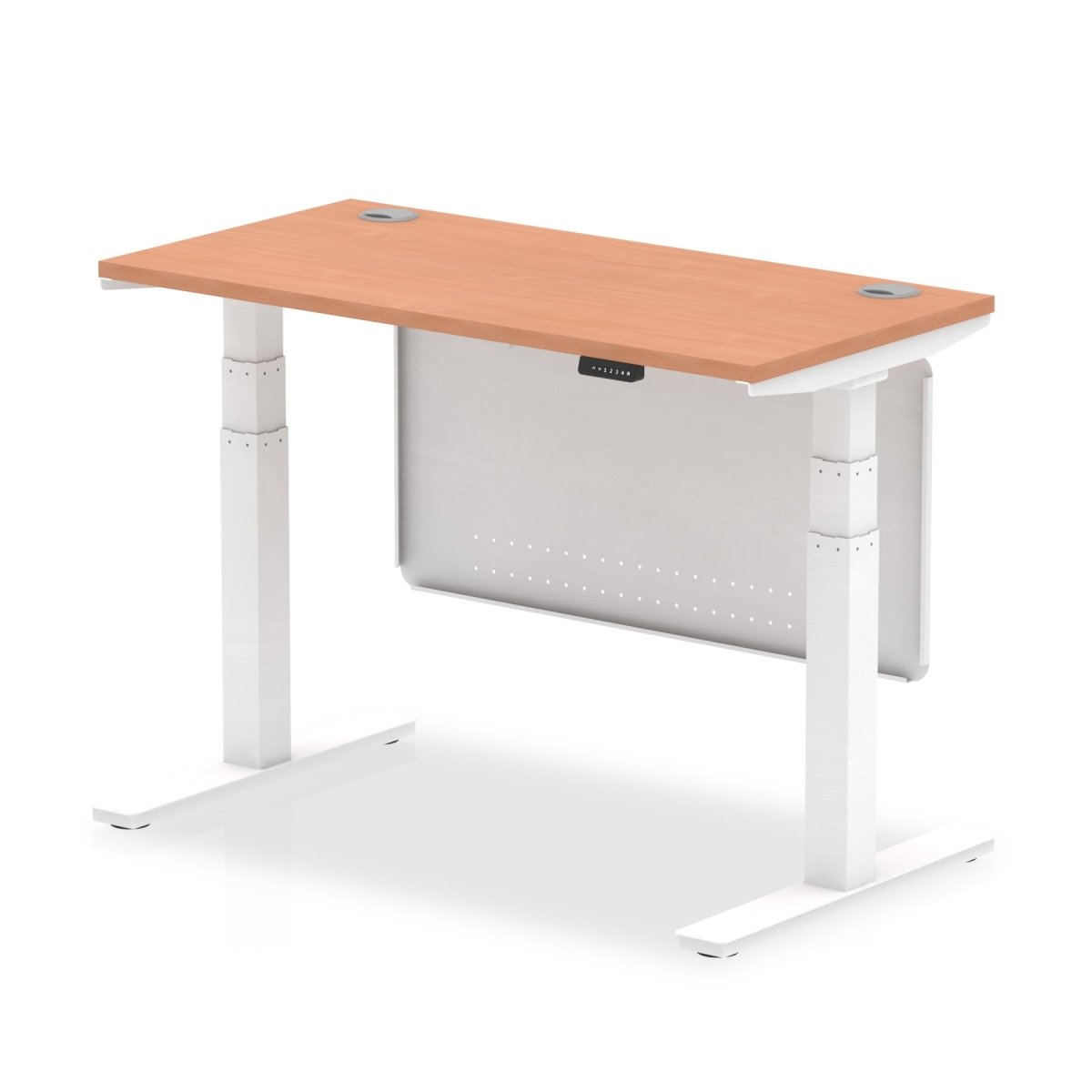 air-slimline-height-adjustable-desk-with-cable-ports-with-steel-modesty-panel Dynamic  120 Colour Walnut 
