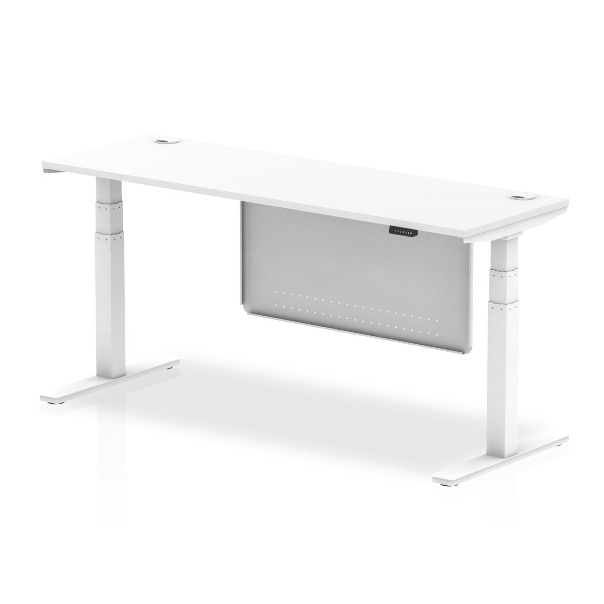 air-slimline-height-adjustable-desk-with-cable-ports-with-steel-modesty-panel Dynamic  180 Colour Grey Oak 