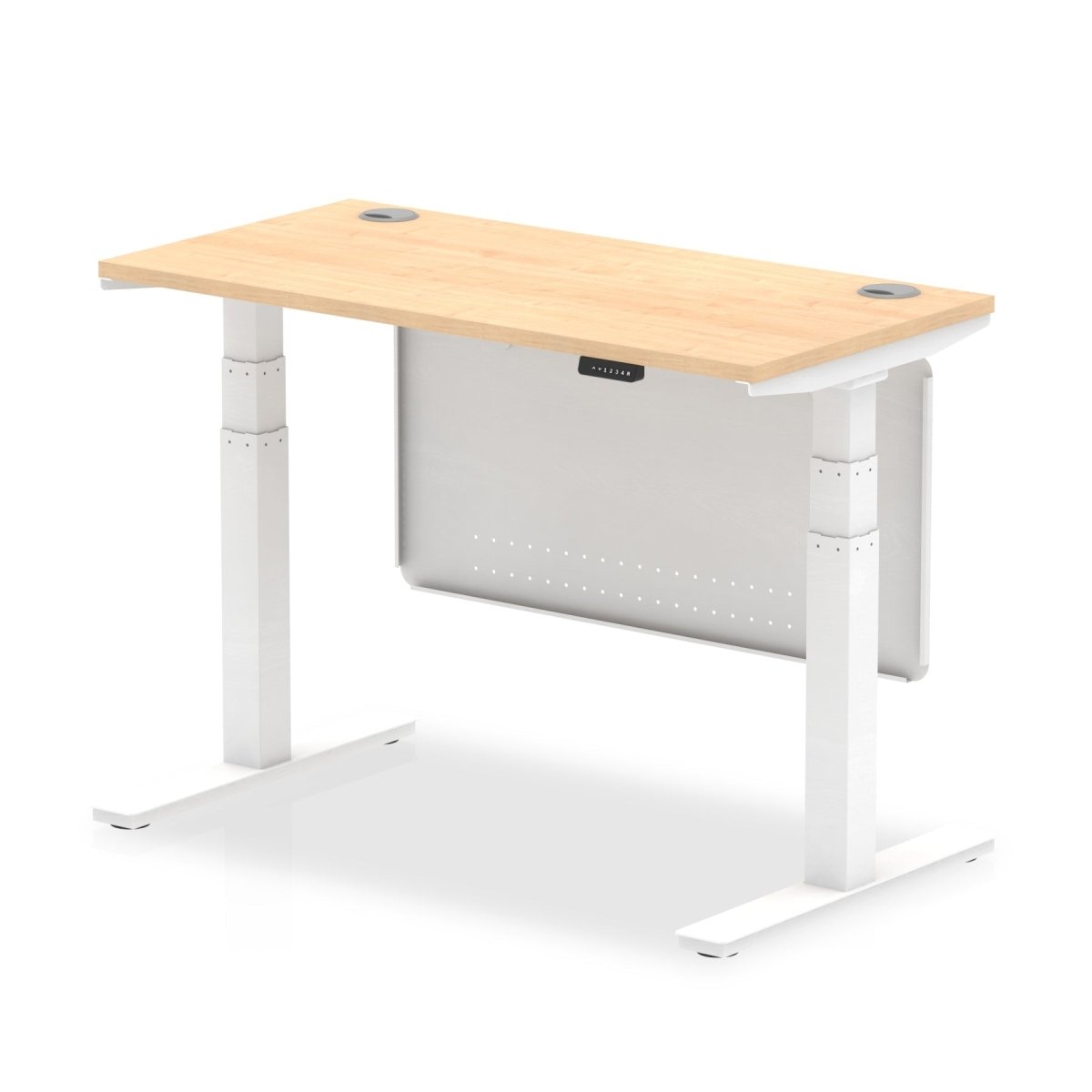air-slimline-height-adjustable-desk-with-cable-ports-with-steel-modesty-panel Dynamic  120 Colour Maple 