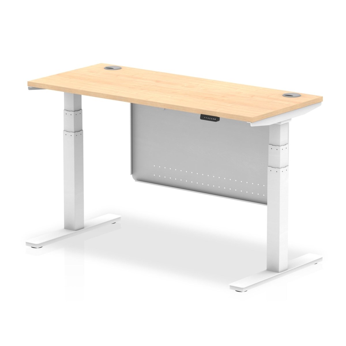 air-slimline-height-adjustable-desk-with-cable-ports-with-steel-modesty-panel Dynamic  140 Colour Maple 