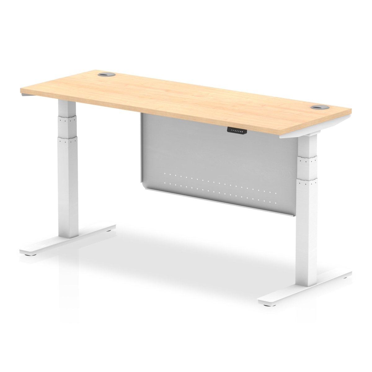 air-slimline-height-adjustable-desk-with-cable-ports-with-steel-modesty-panel Dynamic  160 Colour Maple 