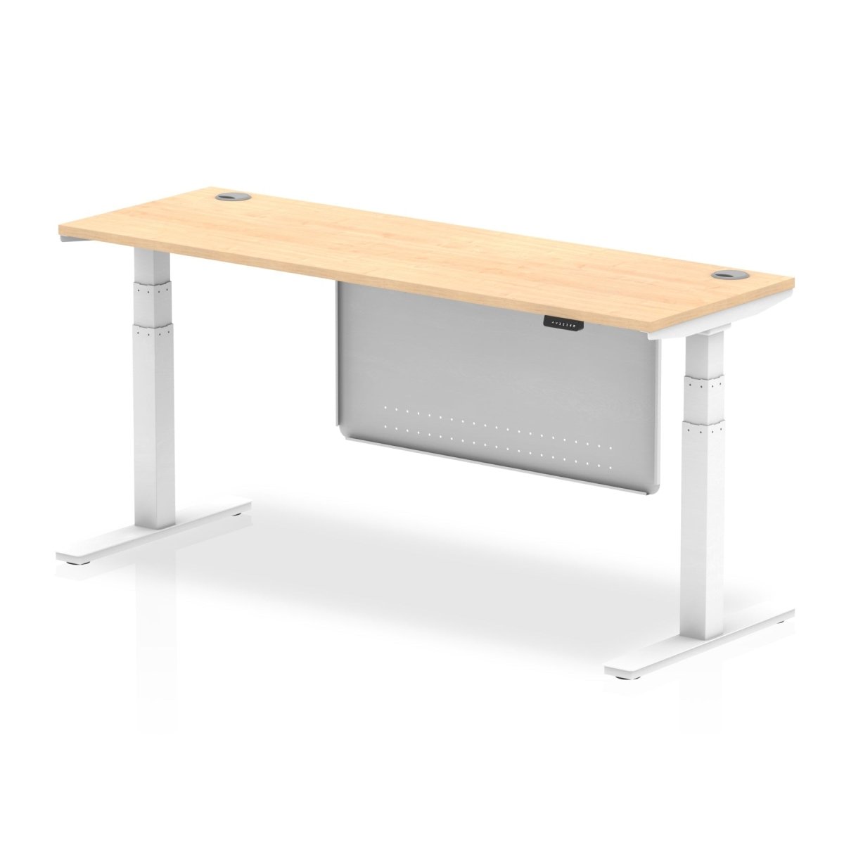 air-slimline-height-adjustable-desk-with-cable-ports-with-steel-modesty-panel Dynamic  180 Colour Maple 