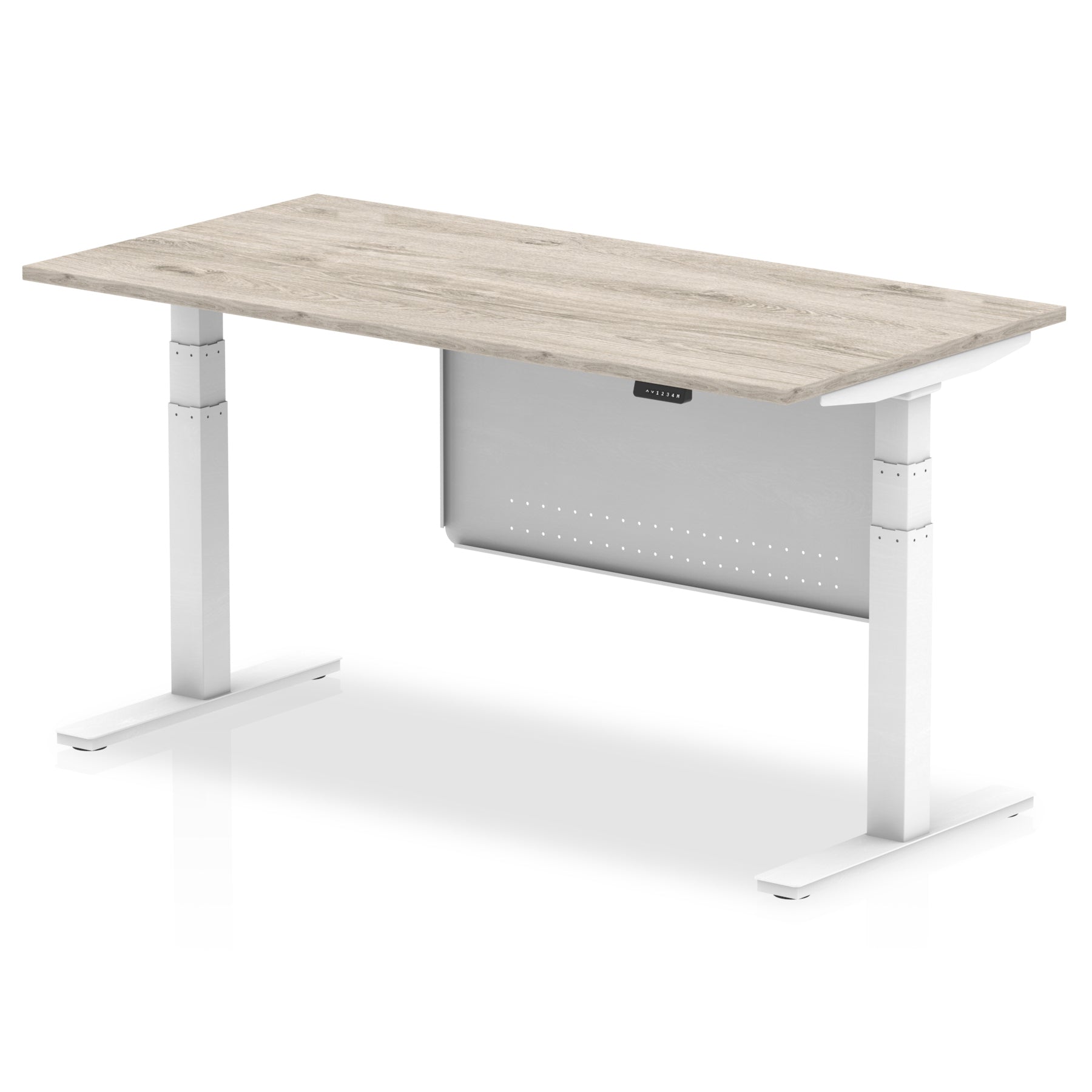 Office furniture air-height-adjustable-desk-with-steel-modesty-panel Dynamic  160 Colour White 