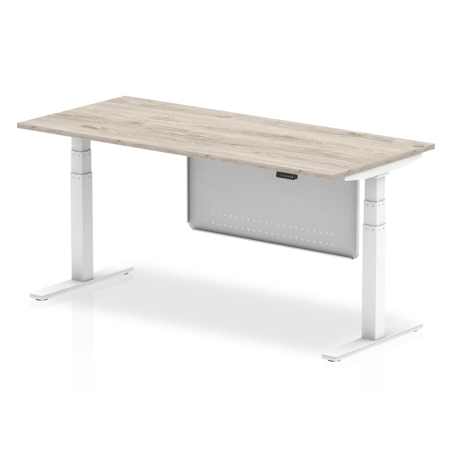 Office furniture air-height-adjustable-desk-with-steel-modesty-panel Dynamic  180 Colour White 