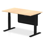 Office furniture air-height-adjustable-desk-with-steel-modesty-panel Dynamic  120 Colour Maple 