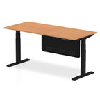 Office furniture air-height-adjustable-desk-with-steel-modesty-panel Dynamic  160 Colour Oak 