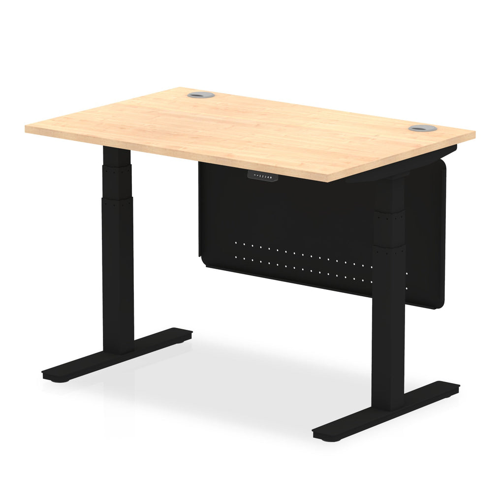Office furniture air-height-adjustable-desk-with-cable-ports-with-steel-modesty-panel Dynamic  120 Colour White 