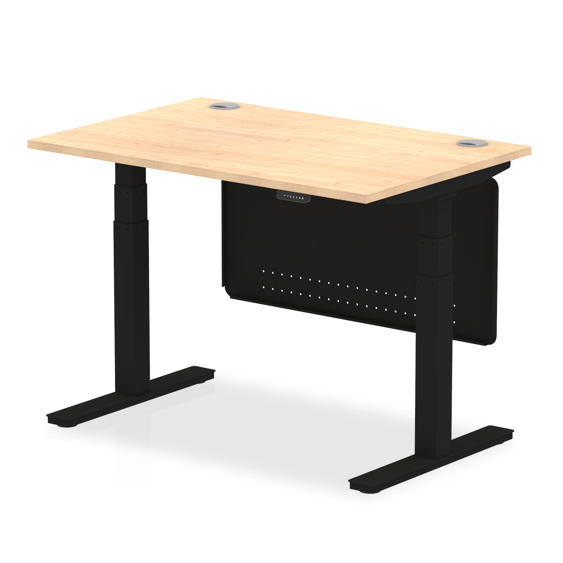 Office furniture air-height-adjustable-desk-with-cable-ports-with-steel-modesty-panel Dynamic  120 Colour White 
