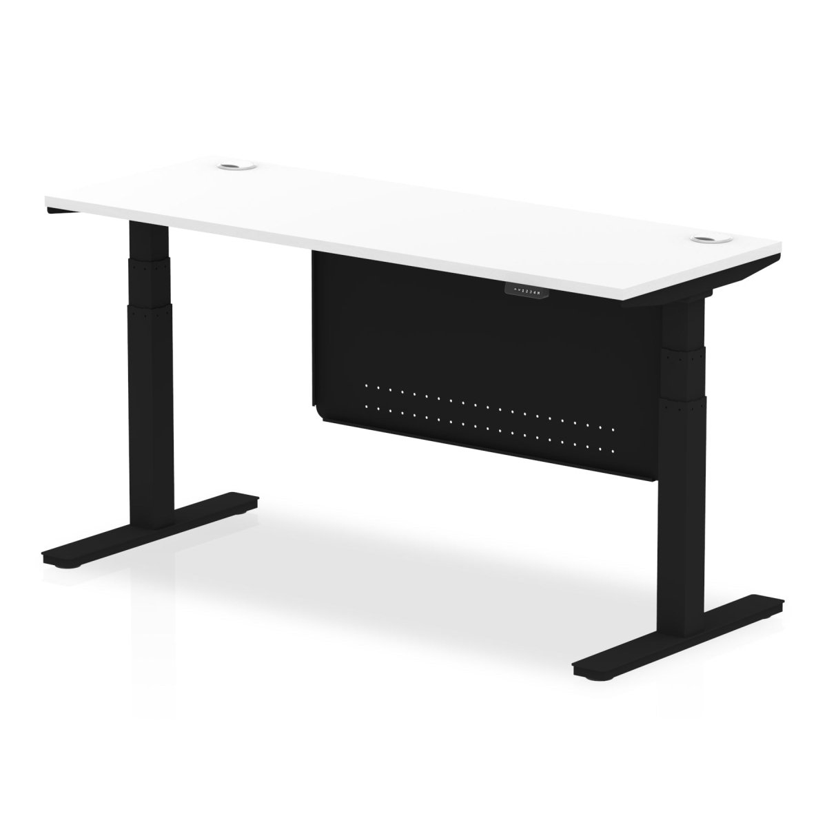 air-slimline-height-adjustable-desk-with-cable-ports-with-steel-modesty-panel Dynamic  160 Colour Grey Oak 