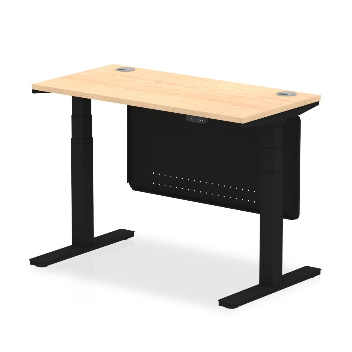 air-slimline-height-adjustable-desk-with-cable-ports-with-steel-modesty-panel Dynamic  120 Colour White 