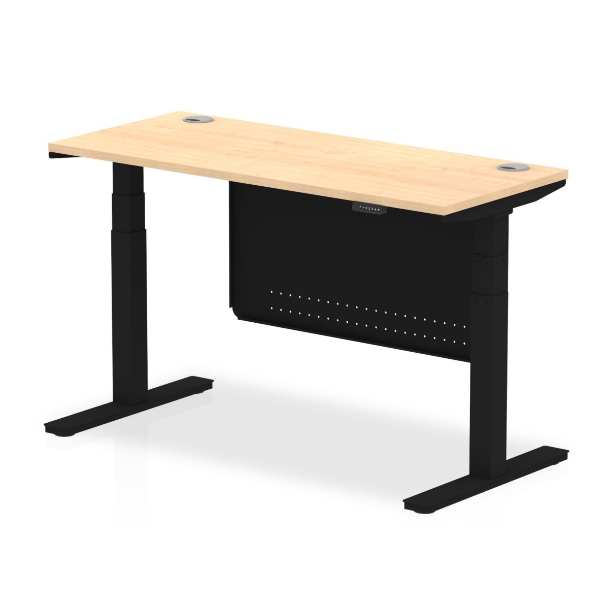 air-slimline-height-adjustable-desk-with-cable-ports-with-steel-modesty-panel Dynamic  140 Colour White 