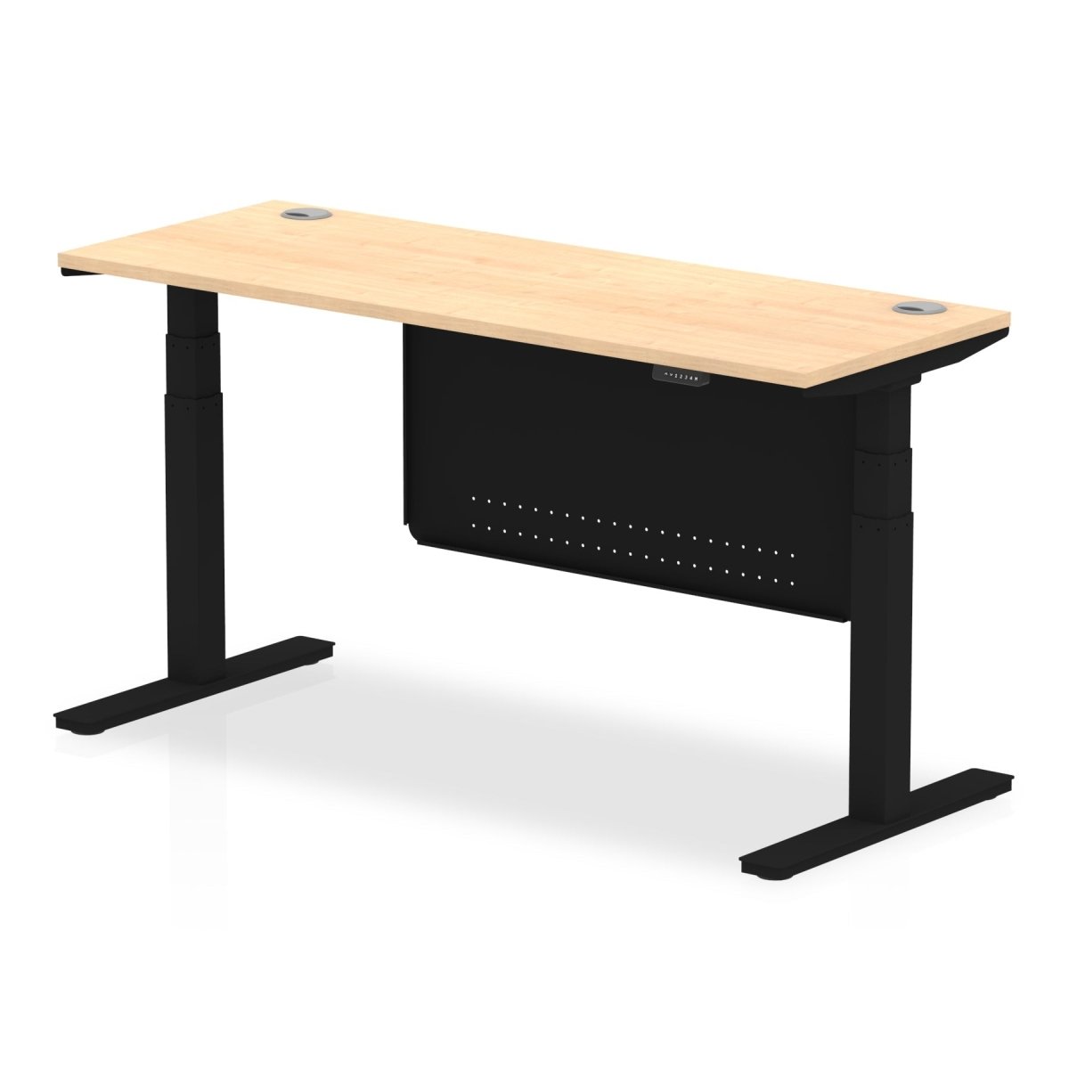 air-slimline-height-adjustable-desk-with-cable-ports-with-steel-modesty-panel Dynamic  160 Colour White 