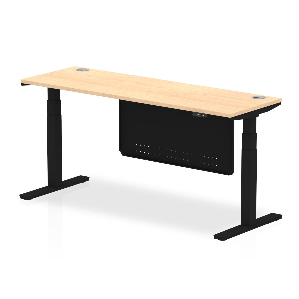 air-slimline-height-adjustable-desk-with-cable-ports-with-steel-modesty-panel Dynamic  180 Colour White 