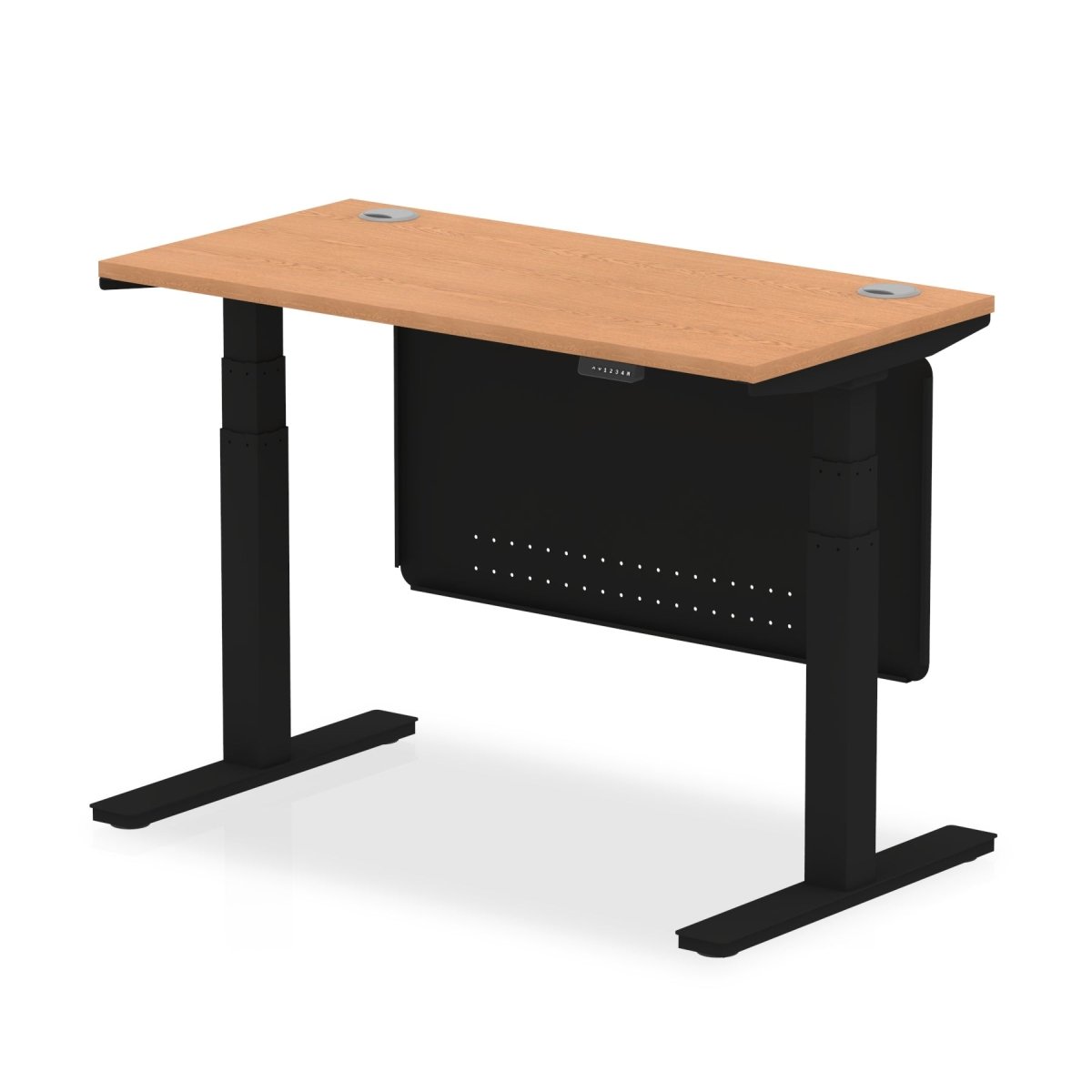 air-slimline-height-adjustable-desk-with-cable-ports-with-steel-modesty-panel Dynamic  120 Colour Maple 