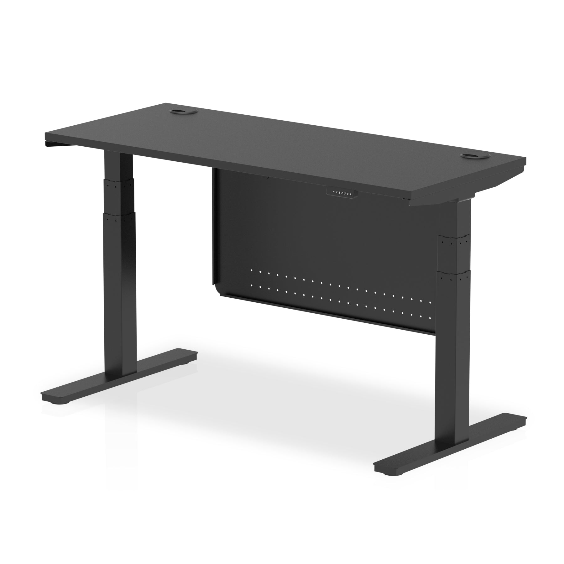 air-slimline-height-adjustable-black-series-desk-with-cable-ports-with-steel-modesty-panel Dynamic  140 Colour Black 