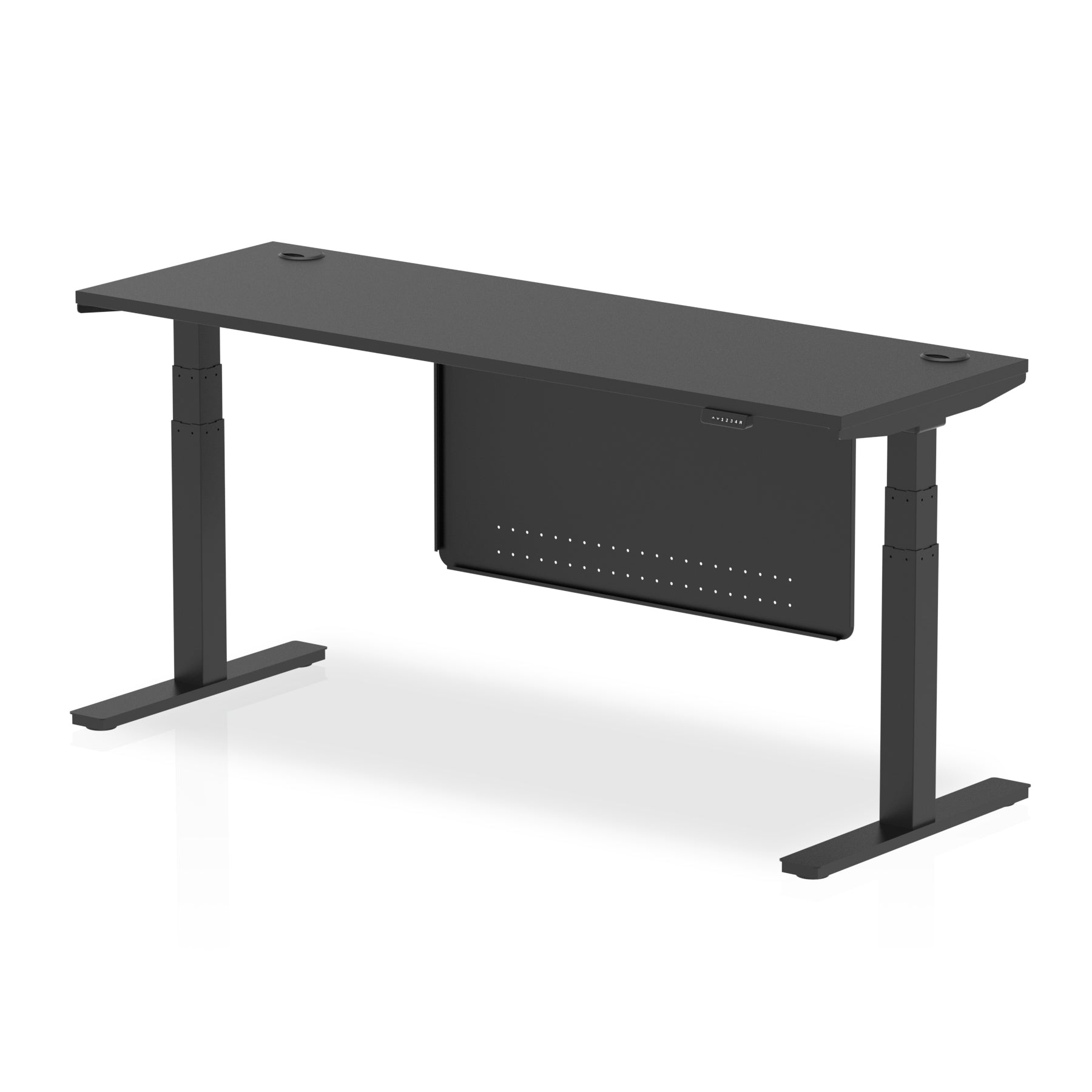 air-slimline-height-adjustable-black-series-desk-with-cable-ports-with-steel-modesty-panel Dynamic  180 Colour Black 