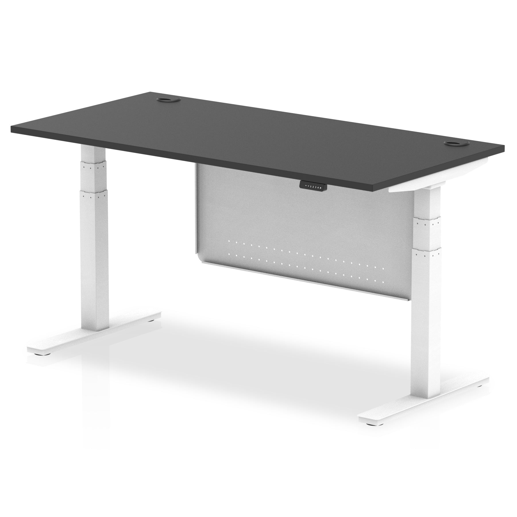 air-height-adjustable-black-series-desk-with-cable-ports-with-steel-modesty-panel Dynamic  160 Colour Black 