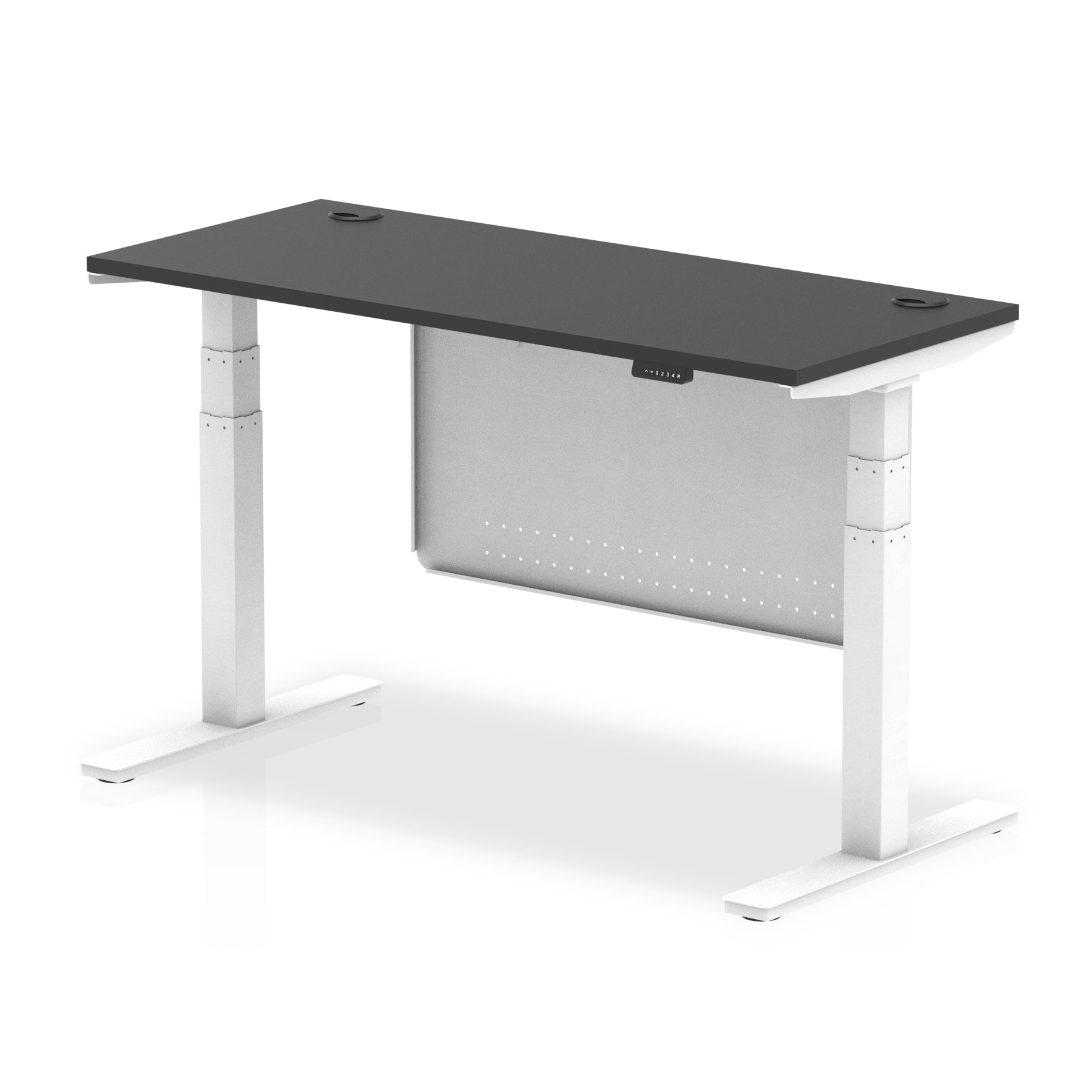 air-slimline-height-adjustable-black-series-desk-with-cable-ports-with-steel-modesty-panel Dynamic  140 Colour Black 